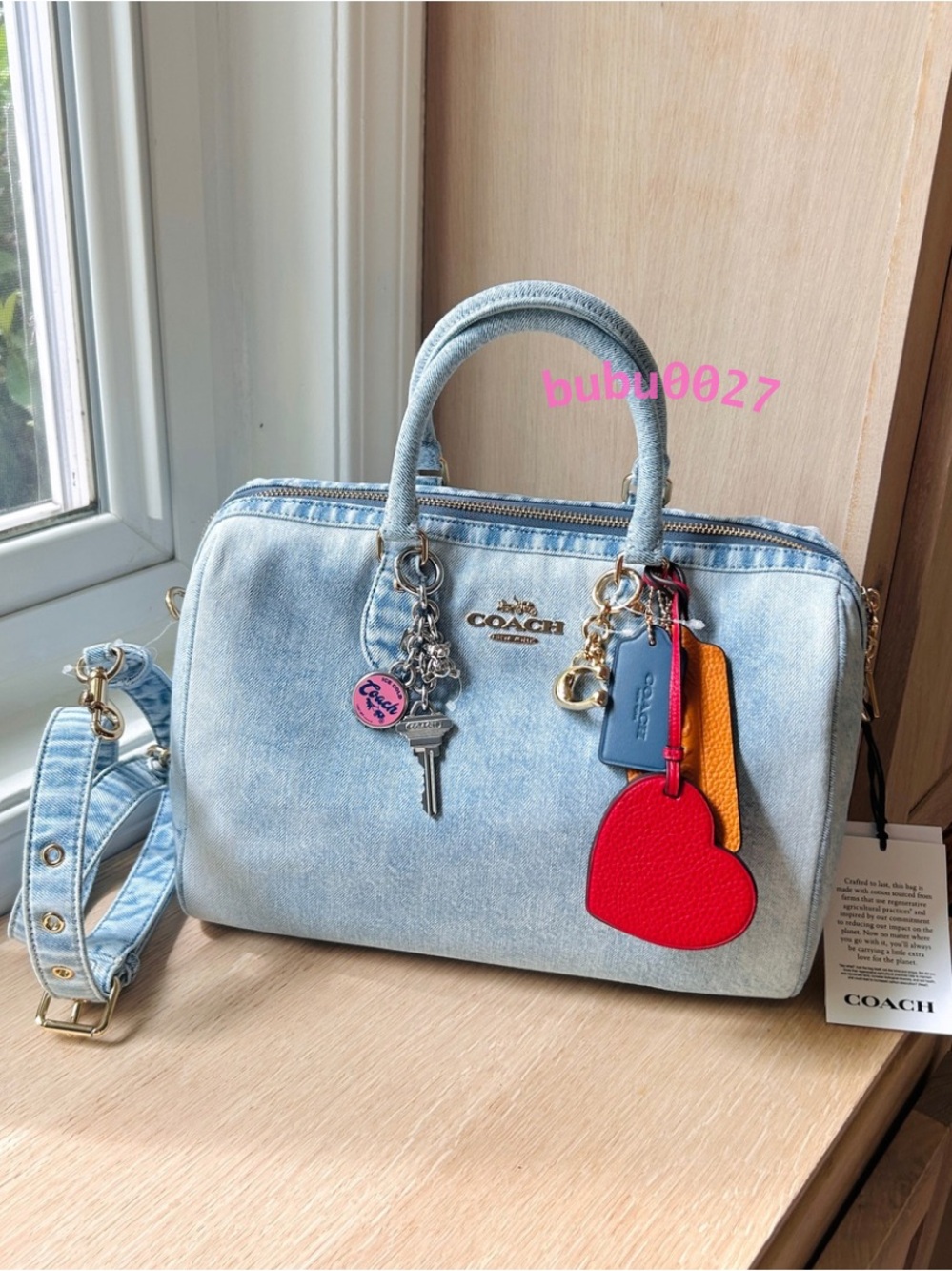 NWT🌈Coach Rowan Large Satchel Bag
In Loved Denim With Charms CDY75 Limited Rare